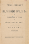 712077 Prijscourant voor Molton Dekens, Dwijlen, enz., van Théophile de Schutter & Co., Stoomspinnerij en Weverij, ...